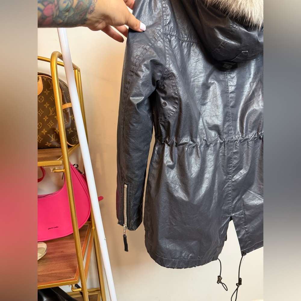 SAM. New York Rare Early 2010s Layered Parka with Genuine Finnish White Fox Fur - Picture 5 of 17